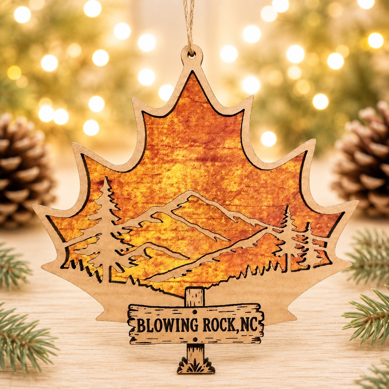 Blowing Rock Autumn Leaf Ornament